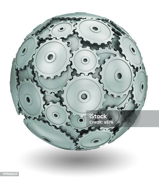 Sphere Of Gears Stock Photo - Download Image Now - Circle, Color Image, Connection