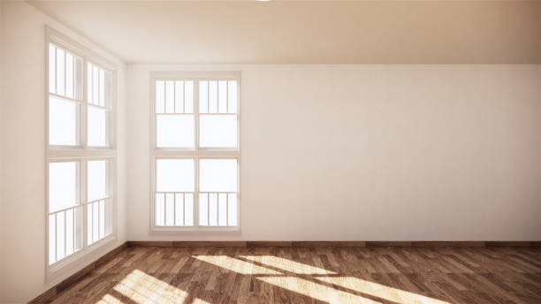 Empty room white on wooden floor interior design. 3D rendering Empty room white on wooden floor interior design. 3D rendering 490 stock pictures, royalty-free photos & images