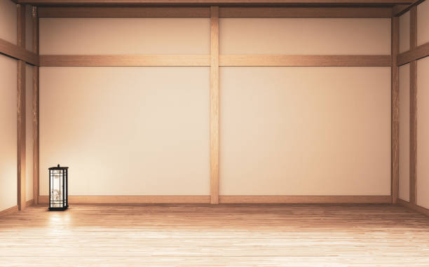 Indoor Empty Room Japan Style 3d Rendering Stock Photo - Download Image Now  - Dojo, Japanese Culture, Japan - iStock