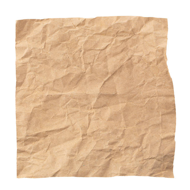 istock Used brown paper a isolated over white background. 1199687485
