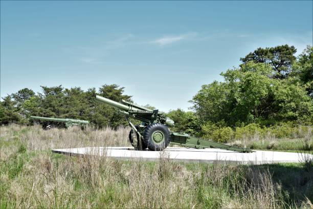 155 mm obusier à fort miles, de - howitzer photos et images de collection