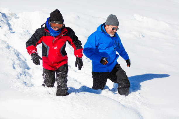 istock Father and son playing in the snow 1199688765
