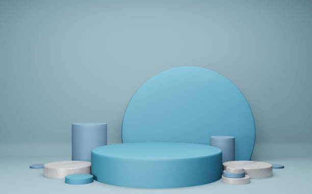 istock abstract geometric shape pastel color blue minimal.3d rendering 1199689443