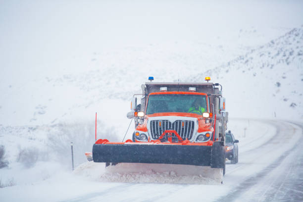 Snow plow Colorado Highway USA Snow plow Colorado Highway USA steamboat springs photos stock pictures, royalty-free photos & images