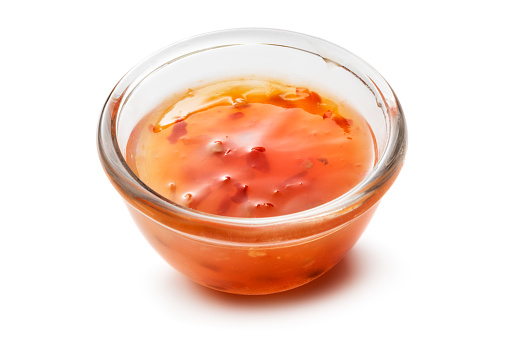 Seasoning: Chili Sauce Isolated on White Background