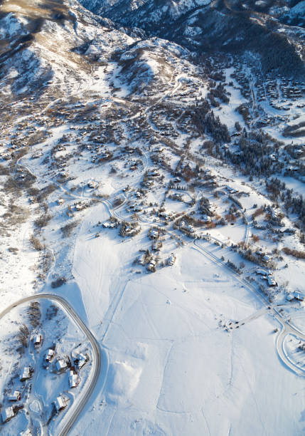istock Winter town from midair 1199690892