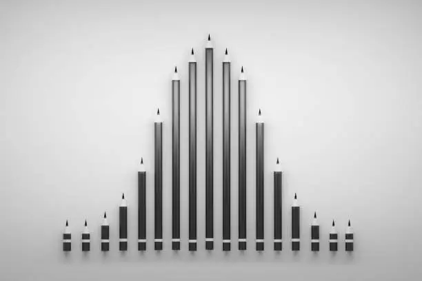 Photo of Mathematical concept wit Gaussian distribution chart