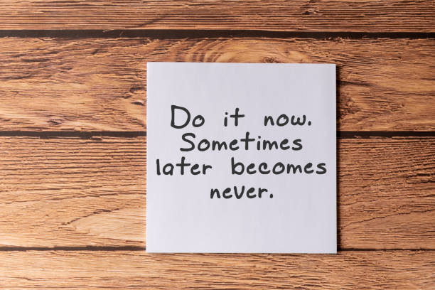 istock Inspirational Quotes -Do it now, Sometimes later becomes never 1199693016