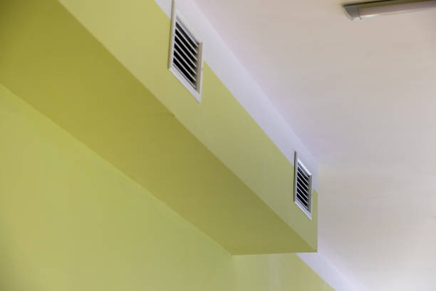 istock Ventilation shaft with air grates on the ceiling. 1199697630