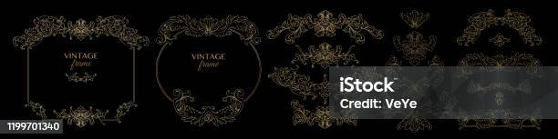 Old Fancy Frame Pattern Vintage Decorative Frames And Elements Set Of Retro Patterns Vector ...