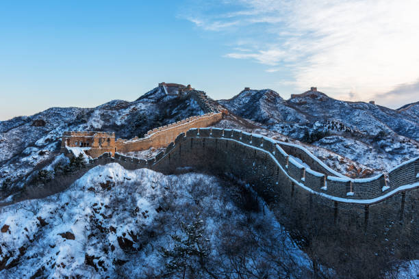 istock Great Wall of China covered with snow 1199703300