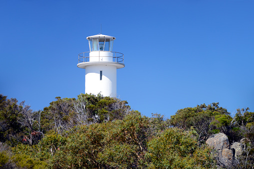 Cape Tourville Lighthouse in Freycinet National Park in Tasmania, Australia