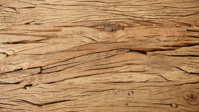Grooved Old Wood Table Surface
