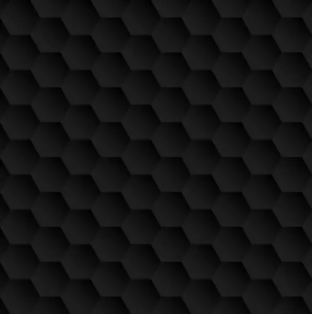 Vector illustration of Abstract Black Gradient Colored Polygonal Hexagon Background.