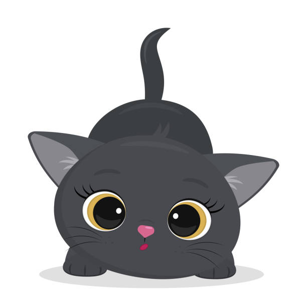 Cute Gray Kitten Isolated On A White Background Funny Pet Charming Standing  Kitten Of British Breed Cute Furry Friend Cartoon Style Vector Stock  Illustration - Download Image Now - iStock