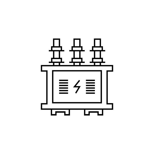 power transformer line icon. Elements of energy illustration icons. Signs, symbols can be used for web, logo, mobile app, UI, UX power transformer line icon. Elements of energy illustration icons. Signs, symbols can be used for web, logo, mobile app, UI, UX on white background transformer stock illustrations