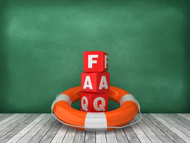 istock Life Belt with FAQ on Wood Floor - Chalkboard Background - 3D Rendering 1199713168