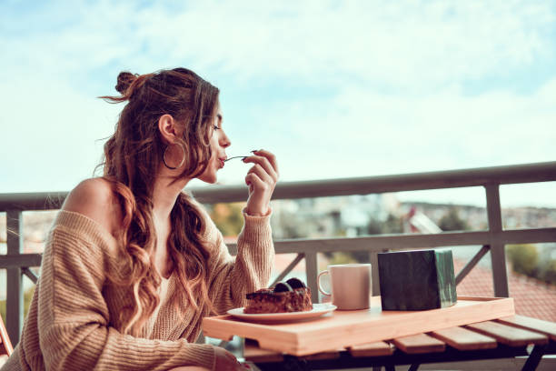 Cake Loving Female And Her Favorite Hobby