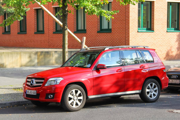 Berlin, Germany - September 12, 2013: Motor car Mercedes-Benz X204 GLK-class in the city street.