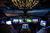 Cockpit view blue hour