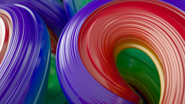 istock 3d abstract liquid twisted shape wavy background, Iridescent digital art 1199722258