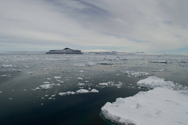 a view of the antarctica, sea and ice. - climate change south pole antarctica imagens e fotografias de stock