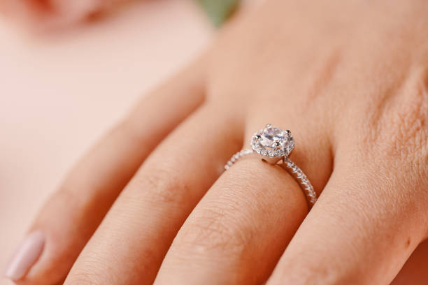 istock Ring on woman finger. 1199728433