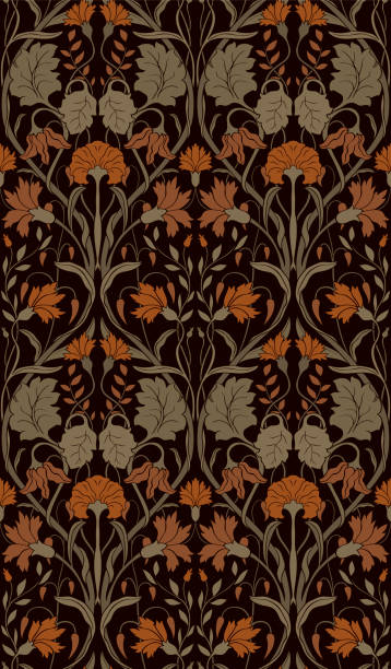 illustrations, cliparts, dessins animés et icônes de motif floral pour papier peint. - textile pattern rug floral pattern