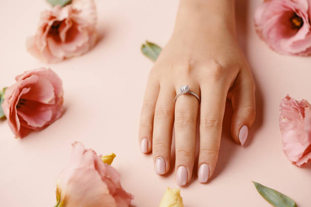 istock Ring on woman finger. 1199728790