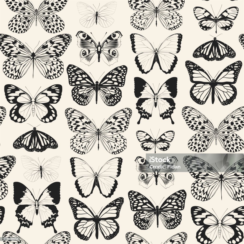 Seamless Vector Butterflies Pattern Butterfly Print Trendy Animal Motif  Wallpaper Fashionable Background For Fabric Textile Design Banner Cover Web  Etc Stock Illustration - Download Image Now - iStock