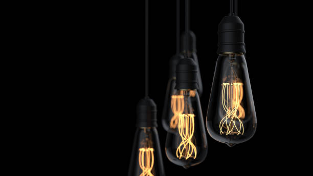istock 3D illustration bulbs on simple black background 1199731528