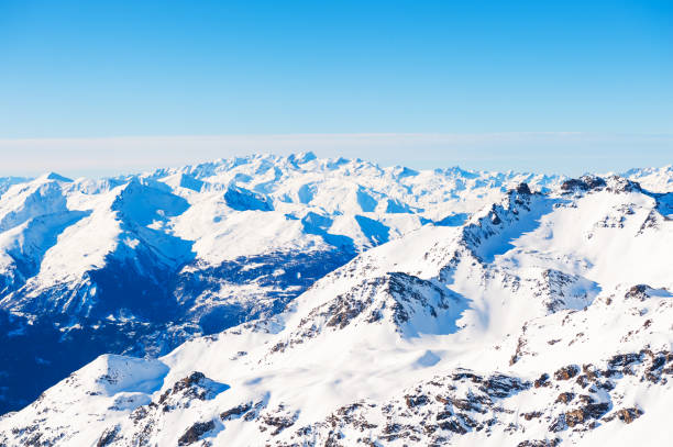 istock Beautiful mountains and the blue sky, winter landscape. 1199732179