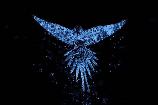 istock Abstract nature and bird. Black background. 1199738630