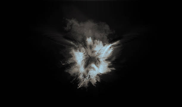 istock Abstract nature and bird. Black background. 1199738778