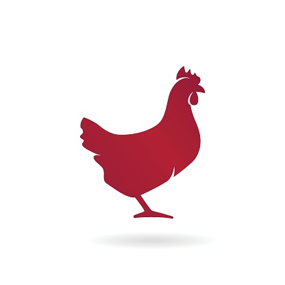 Simplified illustration or silhouette of a hen.