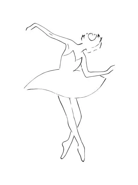 Vector illustration of Sketch of a ballerina