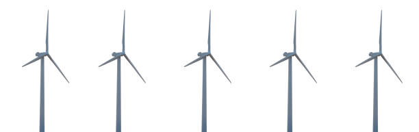 istock Eolian turbines isolated on white,  green energy concept 1199746028