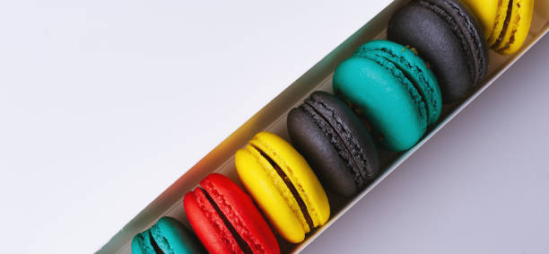 istock Fresh tasty macaroons in box 1199749562