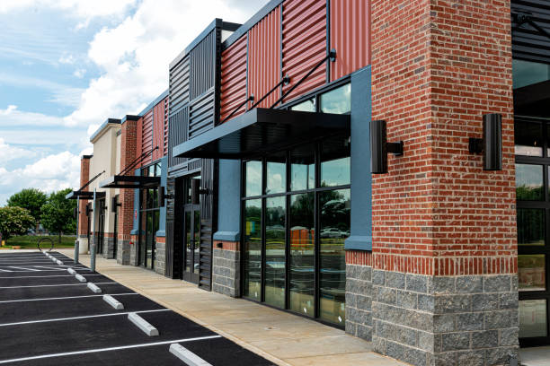 New Shopping Strip Center Almost Ready to Open stock photo