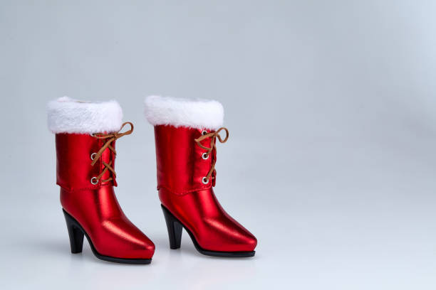 istock Red christmas high heels 1199751079