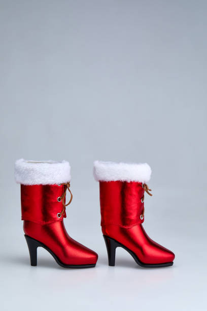 istock Red christmas high heels 1199751156
