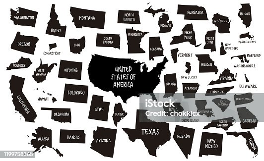 istock USA and 50 States Maps 1199758365