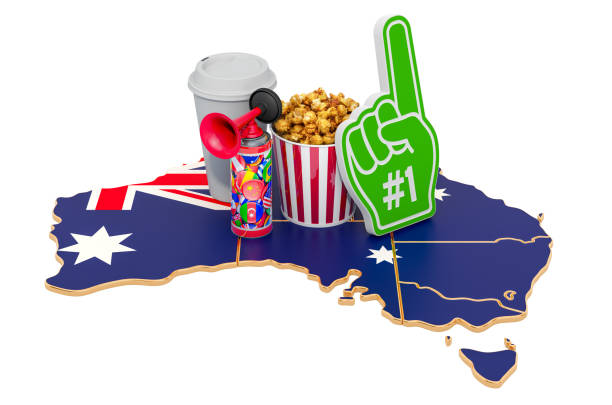istock Sport fans in Australia concept, 3D rendering isolated on white background 1199758639