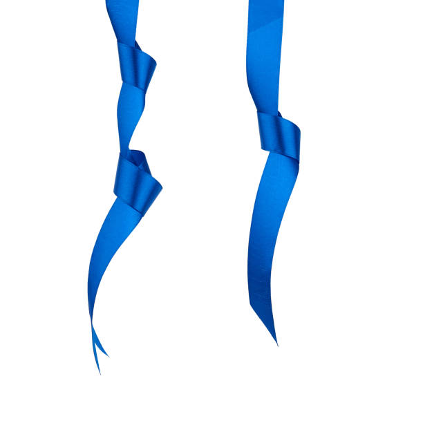 istock dark blue silk ribbon hanging with a knotted and isolated on a white background 1199760381