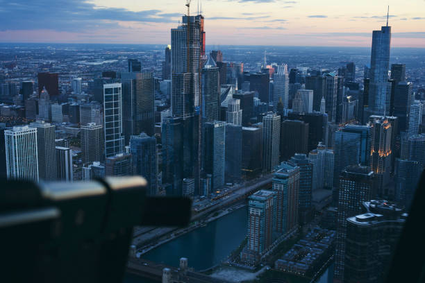 istock Chicago At Dusk From Above 1199766068