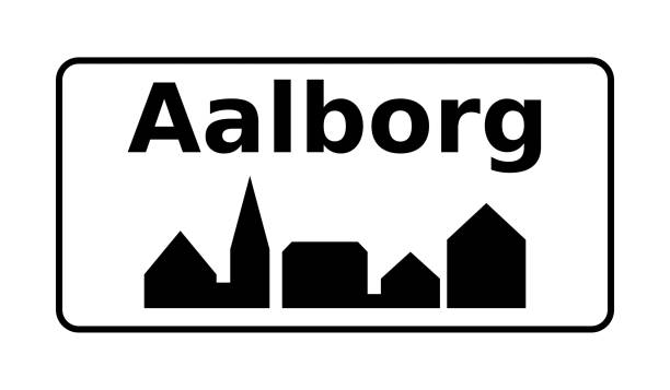 Aalborg city road sign in Denmark Aalborg city road sign in Denmark aalborg stock illustrations