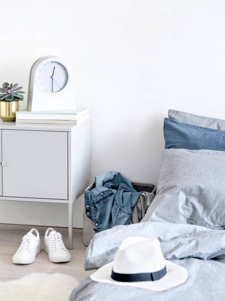 istock Stylish accessories in bedroom. 1199771462