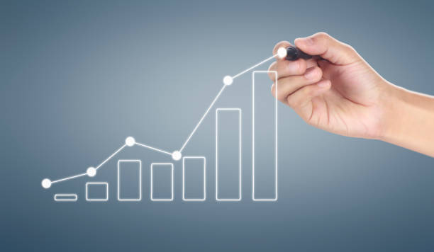 istock Hand drawing  chart, graph stock of growth 1199778447