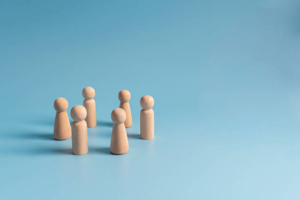 istock Group of people stand in circle, powerful and confidence teamwork colleague, coordination, cooperation and organization concept 1199778577