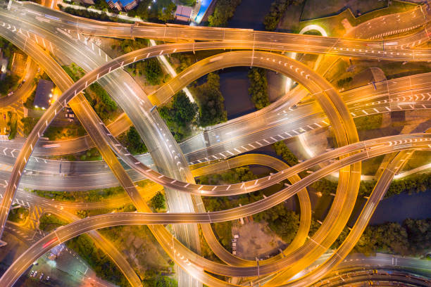istock Highway Junction Intersection and Railroad Tracks, Brisbane, Australia 1199779706